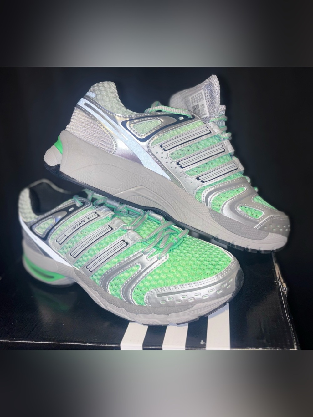 adidas adiSTAR Control 5 Green Silver Running Shoes - Picture 2 of 6